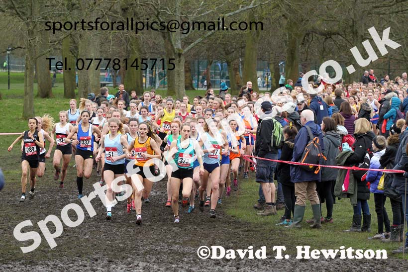Senior girls, 2020 New Balance English Schools Champs., Sefton Park, Liverpool. Photo: David T. Hewitson/Sports for All Pics